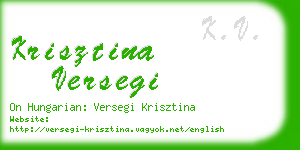 krisztina versegi business card